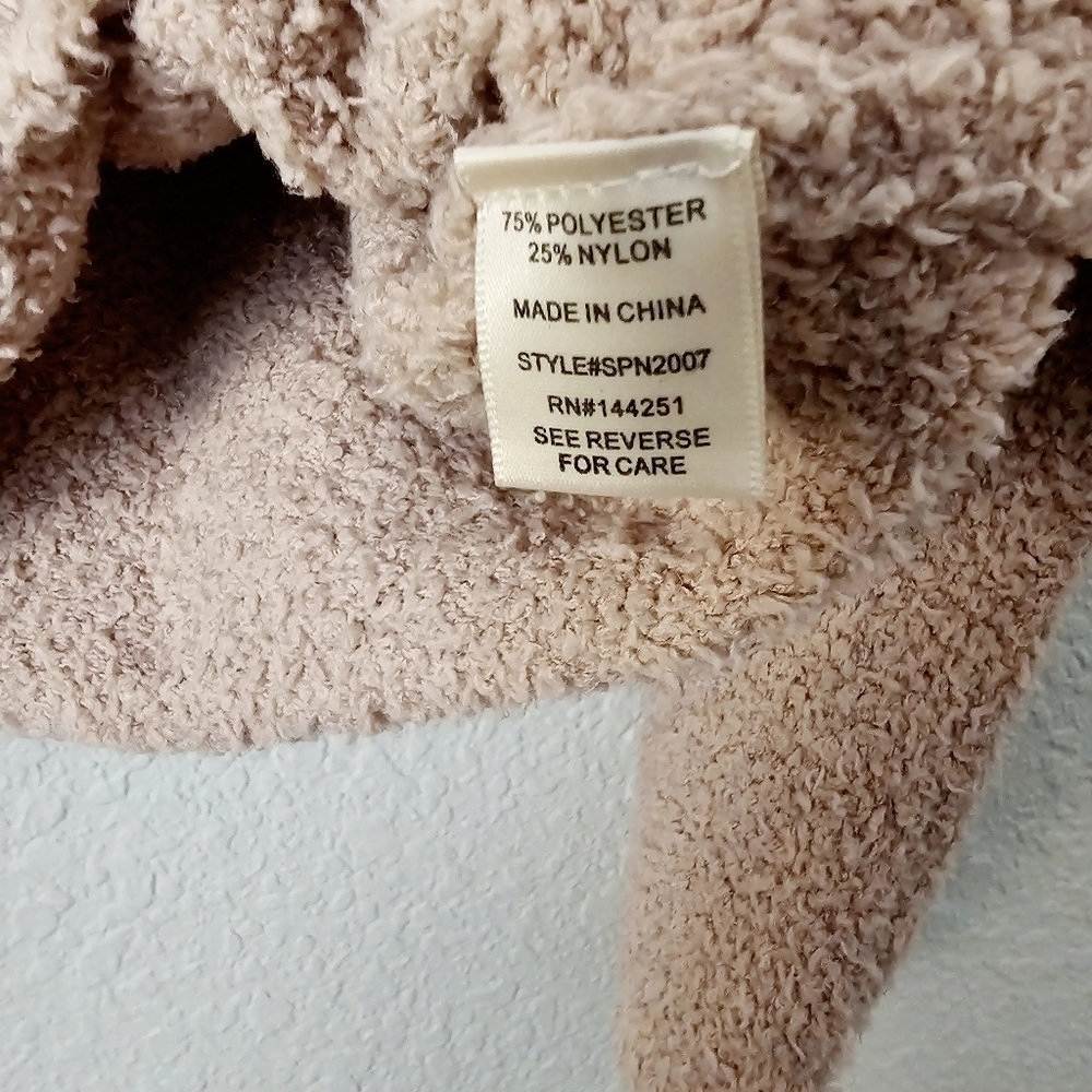 Sincerely Jules Cozy Fuzzy Fleece Sweater Neutral Warm Soft Teddy Bear Small - Picture 6 of 8